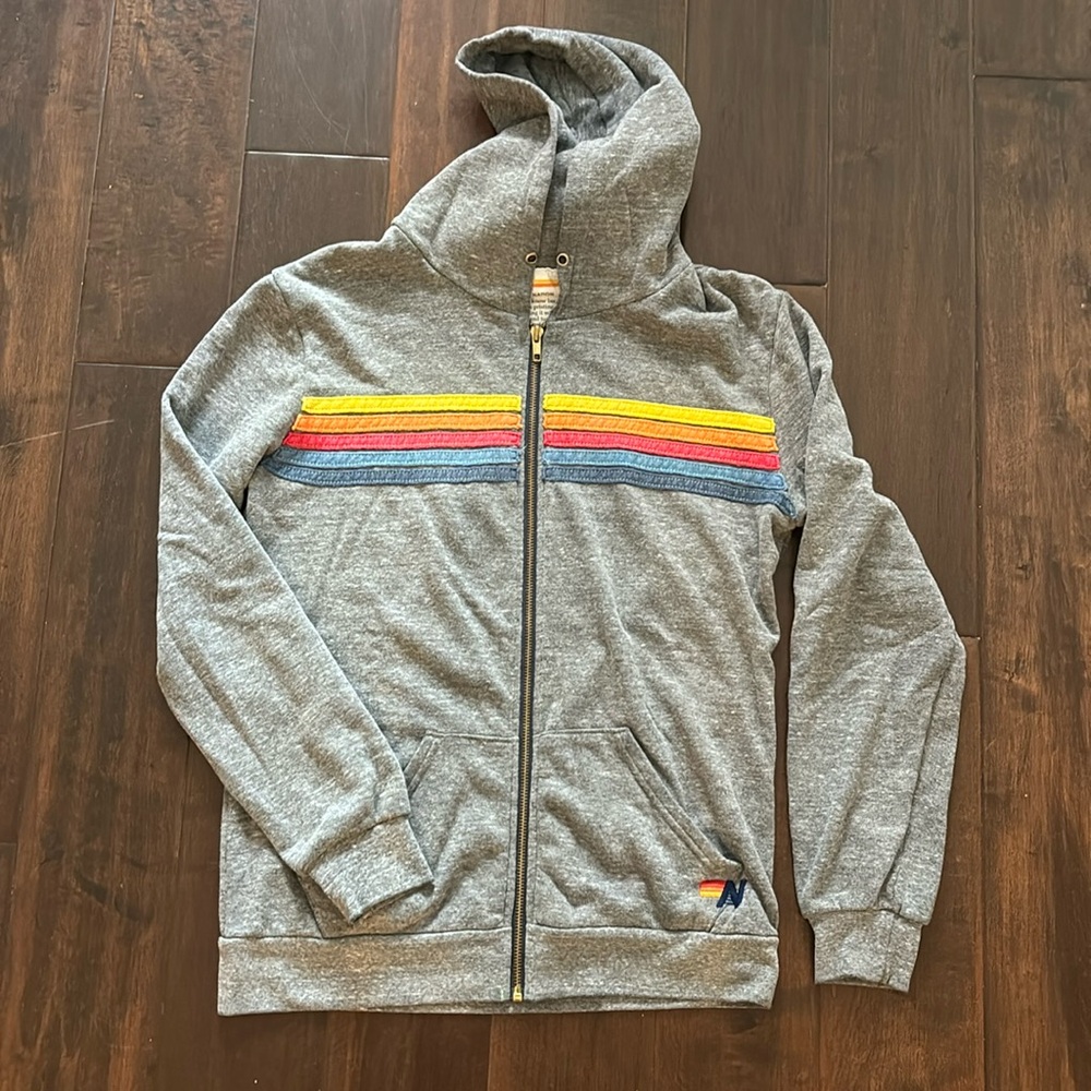Aviator Nation 5 Stripe Hoodie M